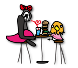 Girls of bird and gorilla. sticker #69349