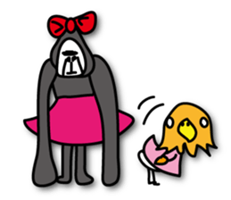 Girls of bird and gorilla. sticker #69350