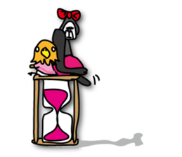 Girls of bird and gorilla. sticker #69352