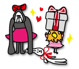 Girls of bird and gorilla. sticker #69353