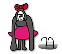 Girls of bird and gorilla. sticker #69355