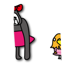 Girls of bird and gorilla. sticker #69360