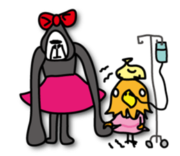 Girls of bird and gorilla. sticker #69361