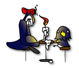 Girls of bird and gorilla. sticker #69363