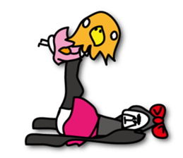 Girls of bird and gorilla. sticker #69364