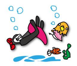 Girls of bird and gorilla. sticker #69365