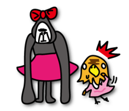 Girls of bird and gorilla. sticker #69368