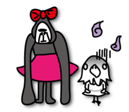 Girls of bird and gorilla. sticker #69369