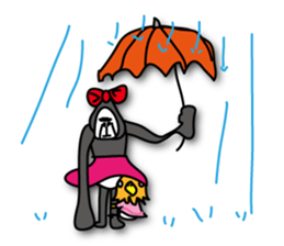 Girls of bird and gorilla. sticker #69370