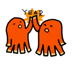 wiener's octopus TAKOSAN sticker #72279