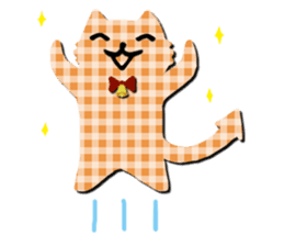 Cat of the gingham checked pattern sticker #73079