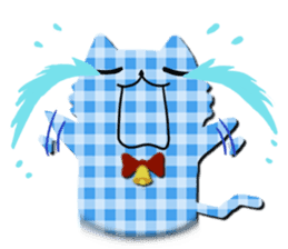 Cat of the gingham checked pattern sticker #73083