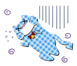 Cat of the gingham checked pattern sticker #73104