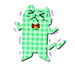 Cat of the gingham checked pattern sticker #73106