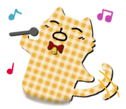 Cat of the gingham checked pattern sticker #73109