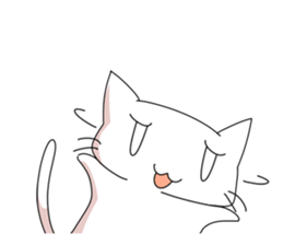 White Cat mew mew mew sticker #83809