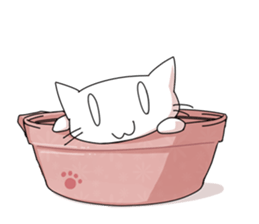 White Cat mew mew mew sticker #83820