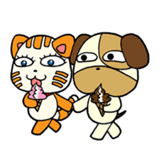 Cat and Dog dating sticker #84882
