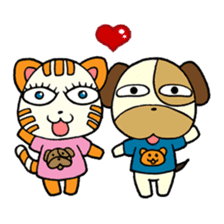 Cat and Dog dating sticker #84883