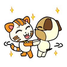 Cat and Dog dating sticker #84890