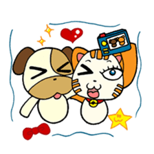 Cat and Dog dating sticker #84903