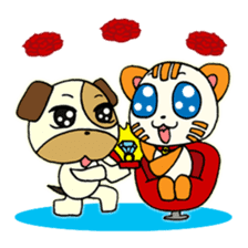 Cat and Dog dating sticker #84915