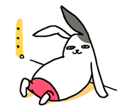Lazy rabbit sticker #85316
