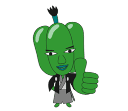 Green pepper Samurai sticker #88076