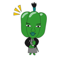Green pepper Samurai sticker #88078