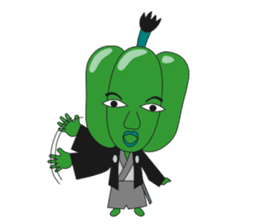 Green pepper Samurai sticker #88079