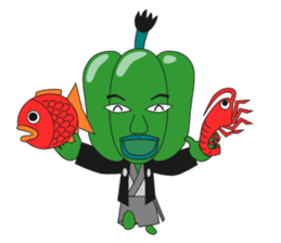 Green pepper Samurai sticker #88081