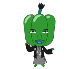 Green pepper Samurai sticker #88082