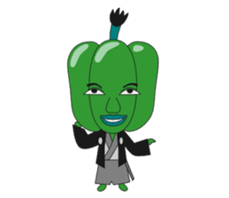Green pepper Samurai sticker #88082