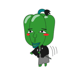 Green pepper Samurai sticker #88083