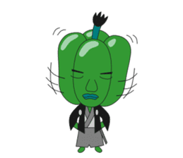 Green pepper Samurai sticker #88084
