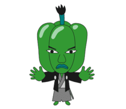 Green pepper Samurai sticker #88085