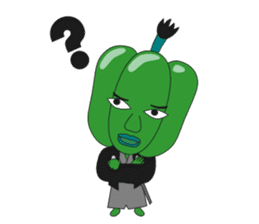 Green pepper Samurai sticker #88087