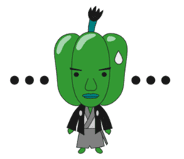 Green pepper Samurai sticker #88091