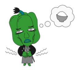 Green pepper Samurai sticker #88093