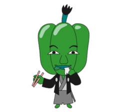 Green pepper Samurai sticker #88094
