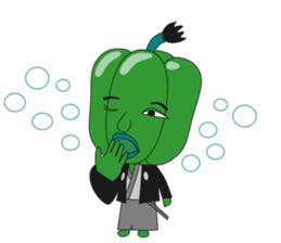 Green pepper Samurai sticker #88097