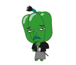 Green pepper Samurai sticker #88099