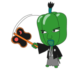 Green pepper Samurai sticker #88100