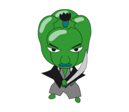 Green pepper Samurai sticker #88101