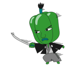 Green pepper Samurai sticker #88102