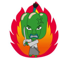 Green pepper Samurai sticker #88103