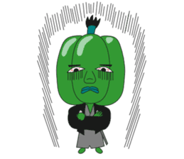 Green pepper Samurai sticker #88105