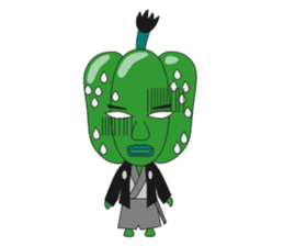 Green pepper Samurai sticker #88108