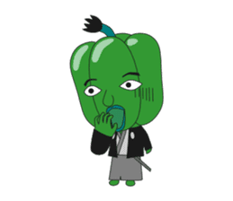 Green pepper Samurai sticker #88109