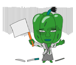 Green pepper Samurai sticker #88113